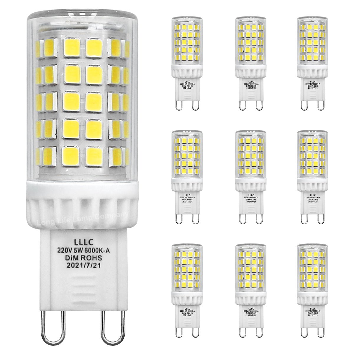 Multipack 5W G9 LED Bulbs Dimmable Cool White 40W Equivalent - Energy Light Bulbs - Free delivery on all orders