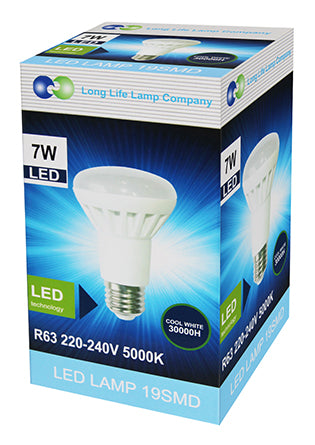 R63 LED Reflector Bulb 7W E27 Warm White or Cool White