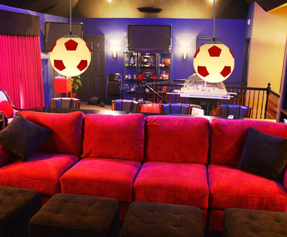 Novelty Football Ceiling Light Shade Pendant Red and White E27 - Energy Light Bulbs - Free delivery on all orders
