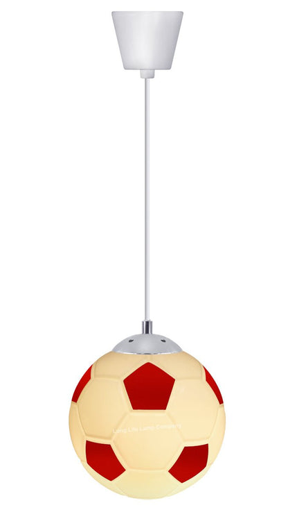 Novelty Football Ceiling Light Shade Pendant Red and White E27 - Energy Light Bulbs - Free delivery on all orders