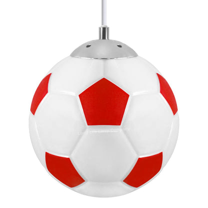 Novelty Football Ceiling Light Shade Pendant Red and White E27 - Energy Light Bulbs - Free delivery on all orders