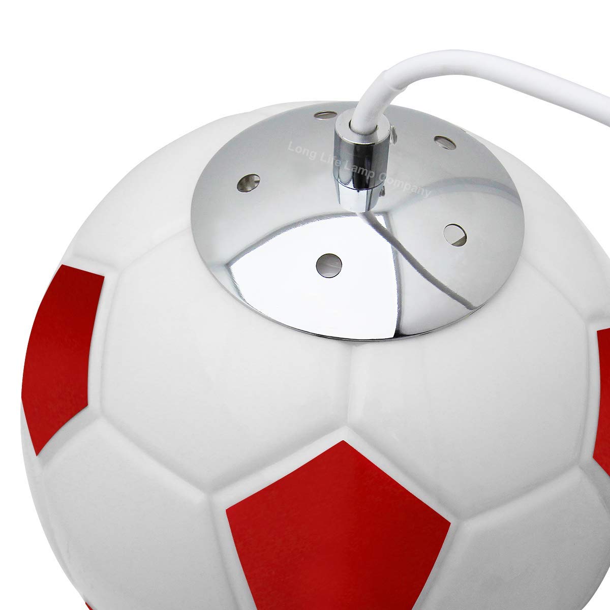 Novelty Football Ceiling Light Shade Pendant Red and White E27 - Energy Light Bulbs - Free delivery on all orders