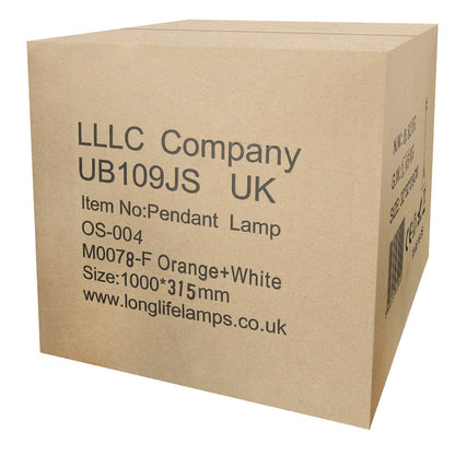 Orange Lamp Shade Ceiling Pendant Light Metal Dome Gloss Finish - Energy Light Bulbs - Free delivery on all orders