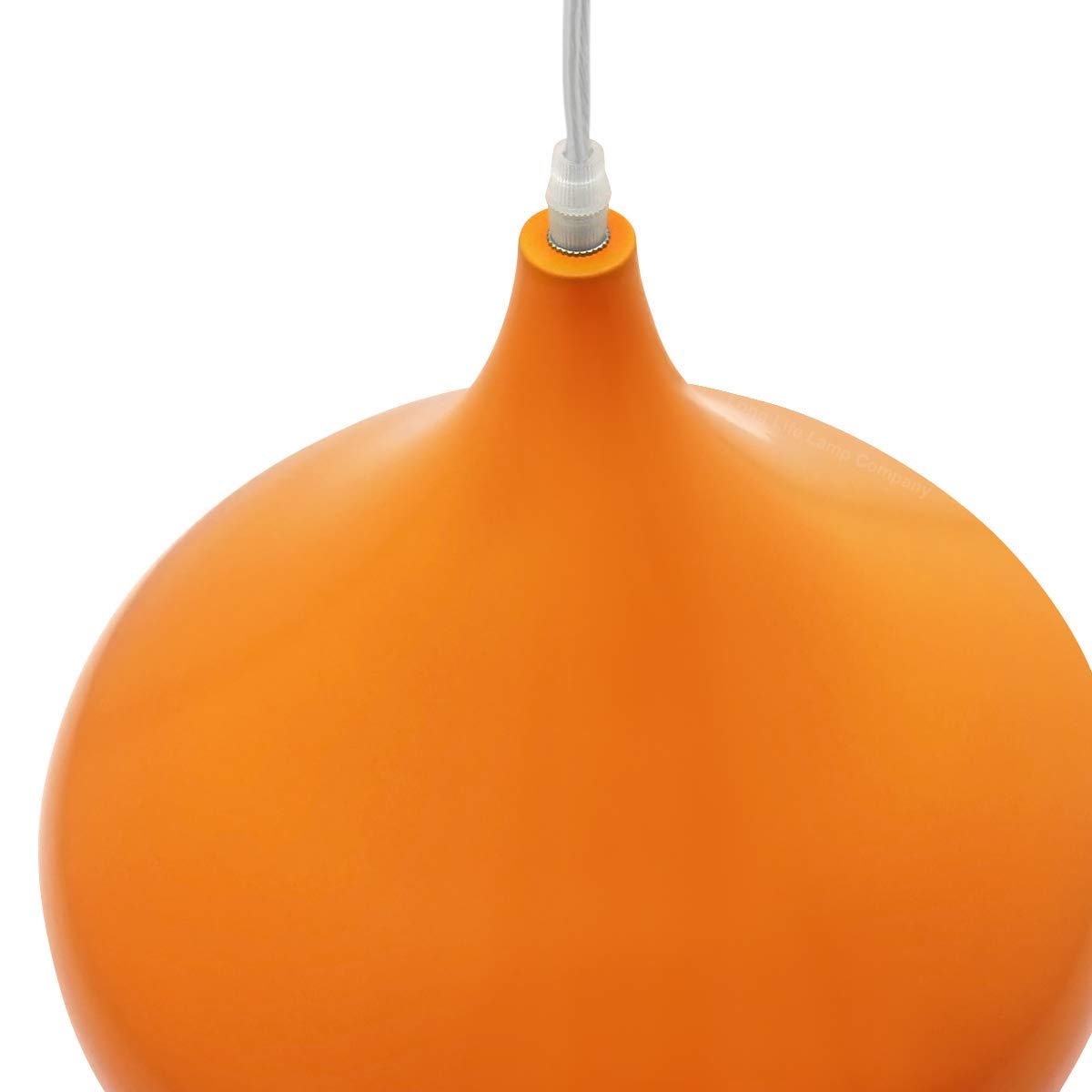 Orange Lamp Shade Ceiling Pendant Light Metal Dome Gloss Finish - Energy Light Bulbs - Free delivery on all orders