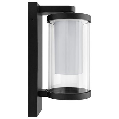 Outdoor Black Cylindrical Wall Light Lantern Glass Lamp Shade Frosted Diffuser with 4w LED Warm - Energy Light Bulbs - Free delivery on all orders