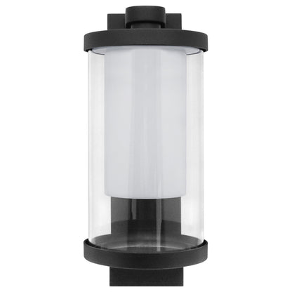 Outdoor Black Cylindrical Wall Light Lantern Glass Lamp Shade Frosted Diffuser with 4w LED Warm - Energy Light Bulbs - Free delivery on all orders