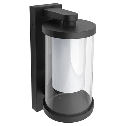 Outdoor Black Cylindrical Wall Light Lantern Glass Lamp Shade Frosted Diffuser with 4w LED Warm - Energy Light Bulbs - Free delivery on all orders