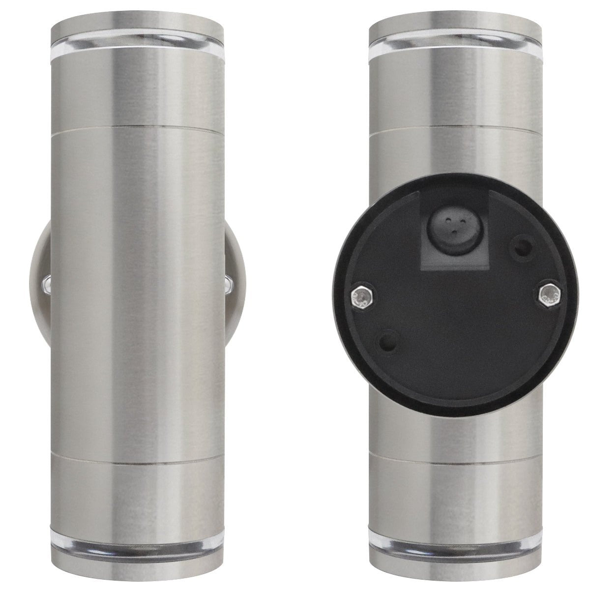 Outdoor Cylindrical Garden Wall Light Up Down IP65 Stainless Steel with LED GU10 5w Warm - Energy Light Bulbs - Free delivery on all orders