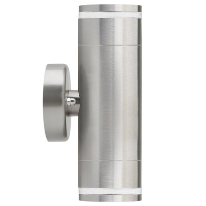 Outdoor Cylindrical Garden Wall Light Up Down IP65 Stainless Steel with LED GU10 5w Warm - Energy Light Bulbs - Free delivery on all orders