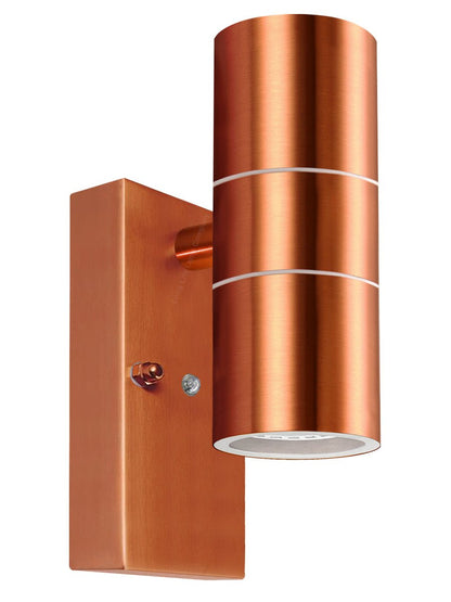 Outdoor Double Wall Light Dusk Till Dawn Sensor Copper IP65 - Energy Light Bulbs - Free delivery on all orders