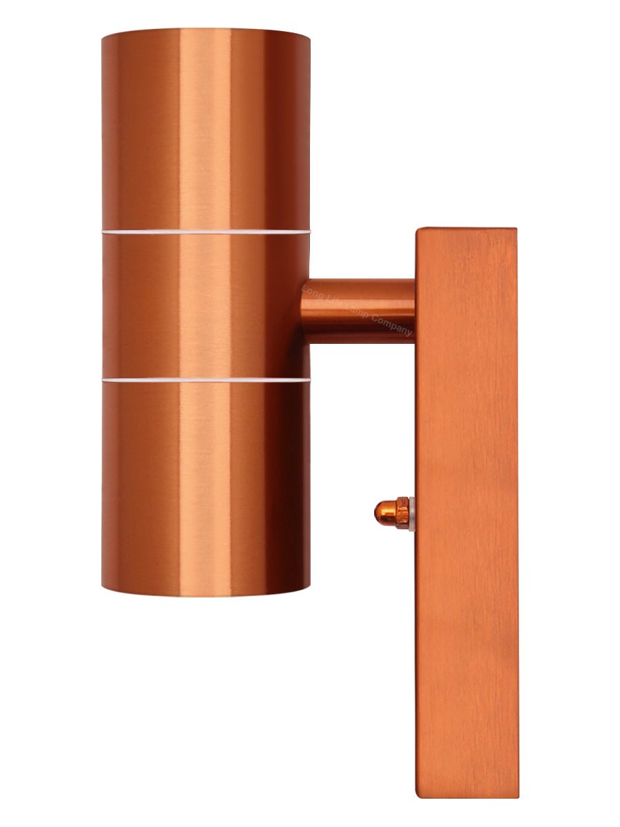Outdoor Double Wall Light Dusk Till Dawn Sensor Copper IP65 - Energy Light Bulbs - Free delivery on all orders