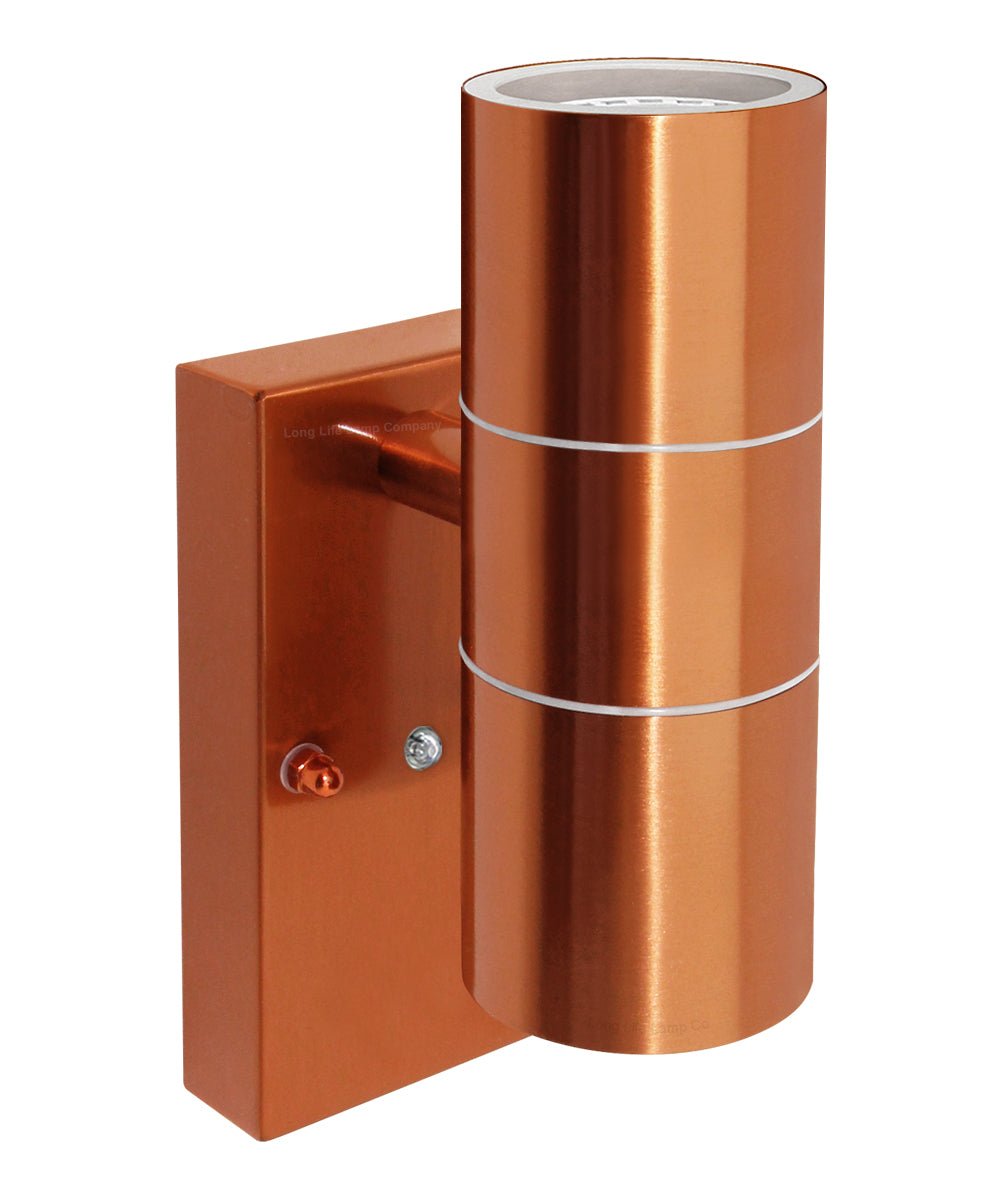 Outdoor Double Wall Light Dusk Till Dawn Sensor Copper IP65 - Energy Light Bulbs - Free delivery on all orders