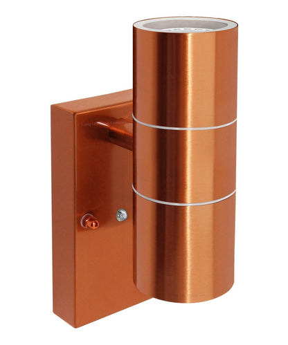 Outdoor Double Wall Light Dusk Till Dawn Sensor Copper IP65 - Energy Light Bulbs - Free delivery on all orders
