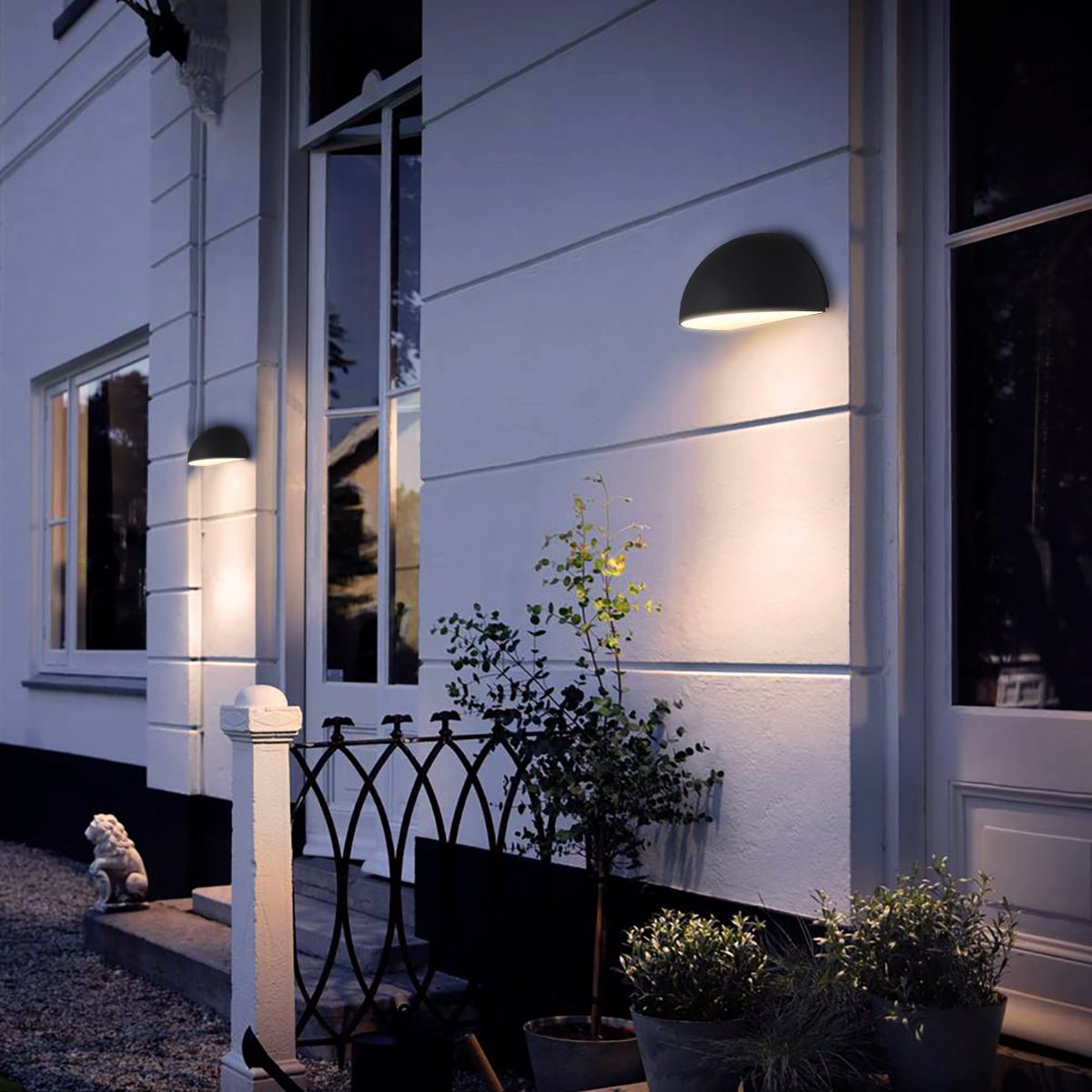 Outdoor Downward Wall Light Anthracite Grey Half Circular Frosted Diffuser IP54 - Energy Light Bulbs - Free delivery on all orders