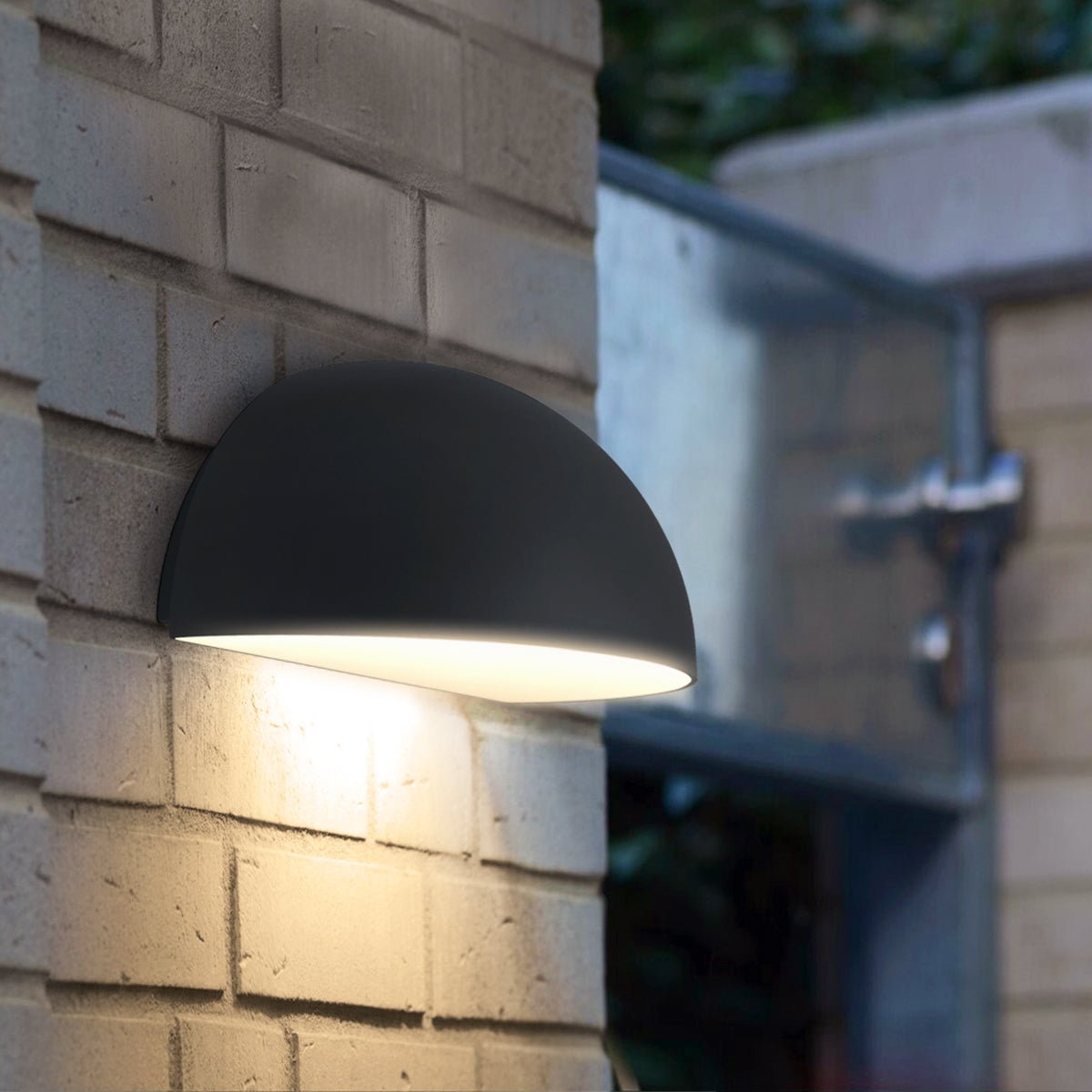 Outdoor Downward Wall Light Anthracite Grey Half Circular Frosted Diffuser IP54 - Energy Light Bulbs - Free delivery on all orders
