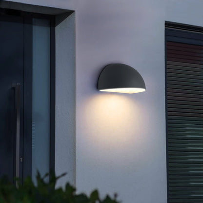 Outdoor Downward Wall Light Anthracite Grey Half Circular Frosted Diffuser IP54 - Energy Light Bulbs - Free delivery on all orders