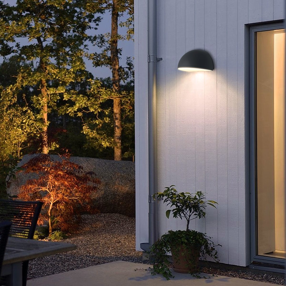 Outdoor Downward Wall Light Anthracite Grey Half Circular Frosted Diffuser IP54 - Energy Light Bulbs - Free delivery on all orders