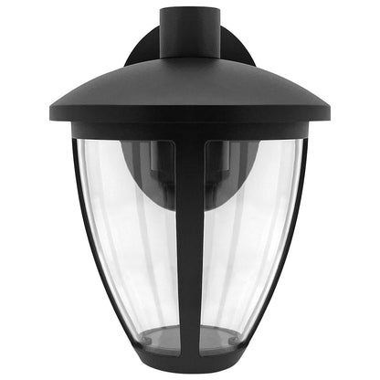 Outdoor Downward Wall Light Black Lantern Clear Diffuser IP44 - Energy Light Bulbs - Free delivery on all orders