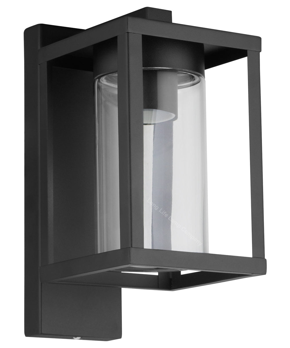 Outdoor Dusk Till Dawn Wall Light Black Glass Diffuser Lantern with LED 4w Warm - Energy Light Bulbs - Free delivery on all orders