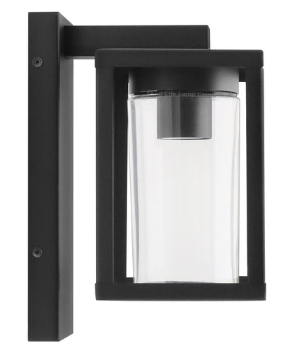 Outdoor Dusk Till Dawn Wall Light Black Glass Diffuser Lantern with LED 4w Warm - Energy Light Bulbs - Free delivery on all orders