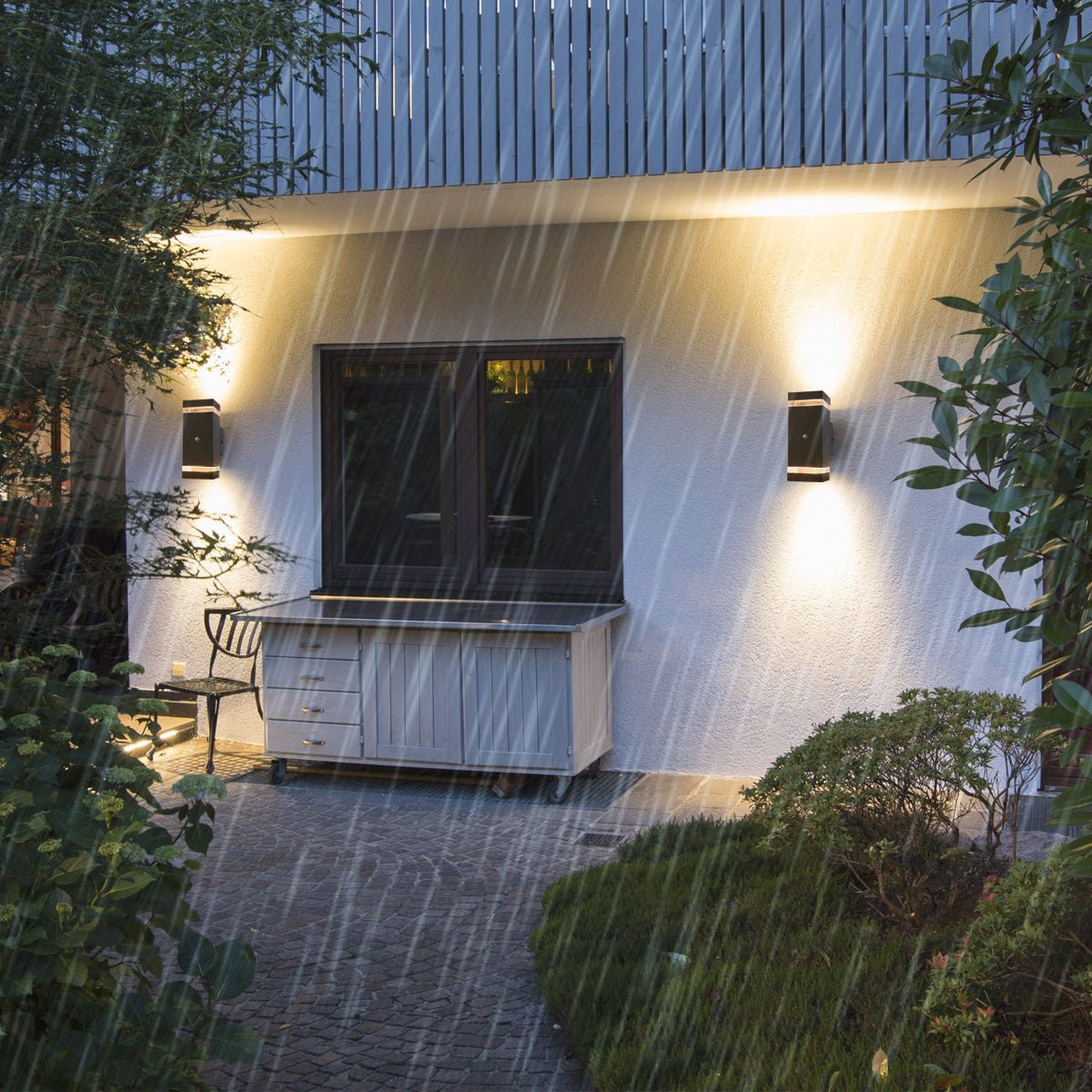 Outdoor Dusk Till Dawn Wall Light Up Down IP44 Anthracite Black Automatic Sensor - Energy Light Bulbs - Free delivery on all orders