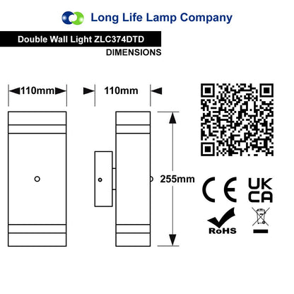 Outdoor Dusk Till Dawn Wall Light Up Down IP44 Anthracite Black Automatic Sensor - Energy Light Bulbs - Free delivery on all orders