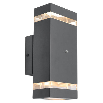 Outdoor Dusk Till Dawn Wall Light Up Down IP44 Anthracite Black Automatic Sensor - Energy Light Bulbs - Free delivery on all orders