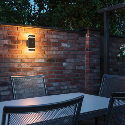 Outdoor Dusk Till Dawn Wall Light Up Down IP44 Anthracite Black Automatic Sensor - Energy Light Bulbs - Free delivery on all orders