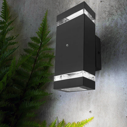 Outdoor Dusk Till Dawn Wall Light Up Down IP44 Anthracite Black Automatic Sensor - Energy Light Bulbs - Free delivery on all orders