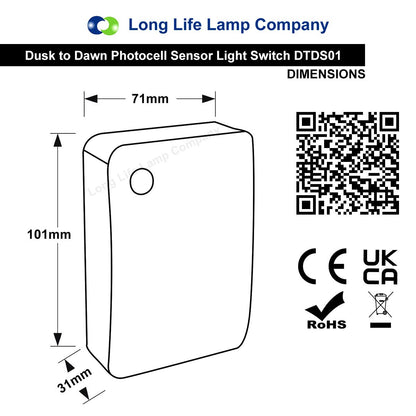 Outdoor Dusk to Dawn Photocell Sensor Light Switch IP44 - Energy Light Bulbs - Free delivery on all orders