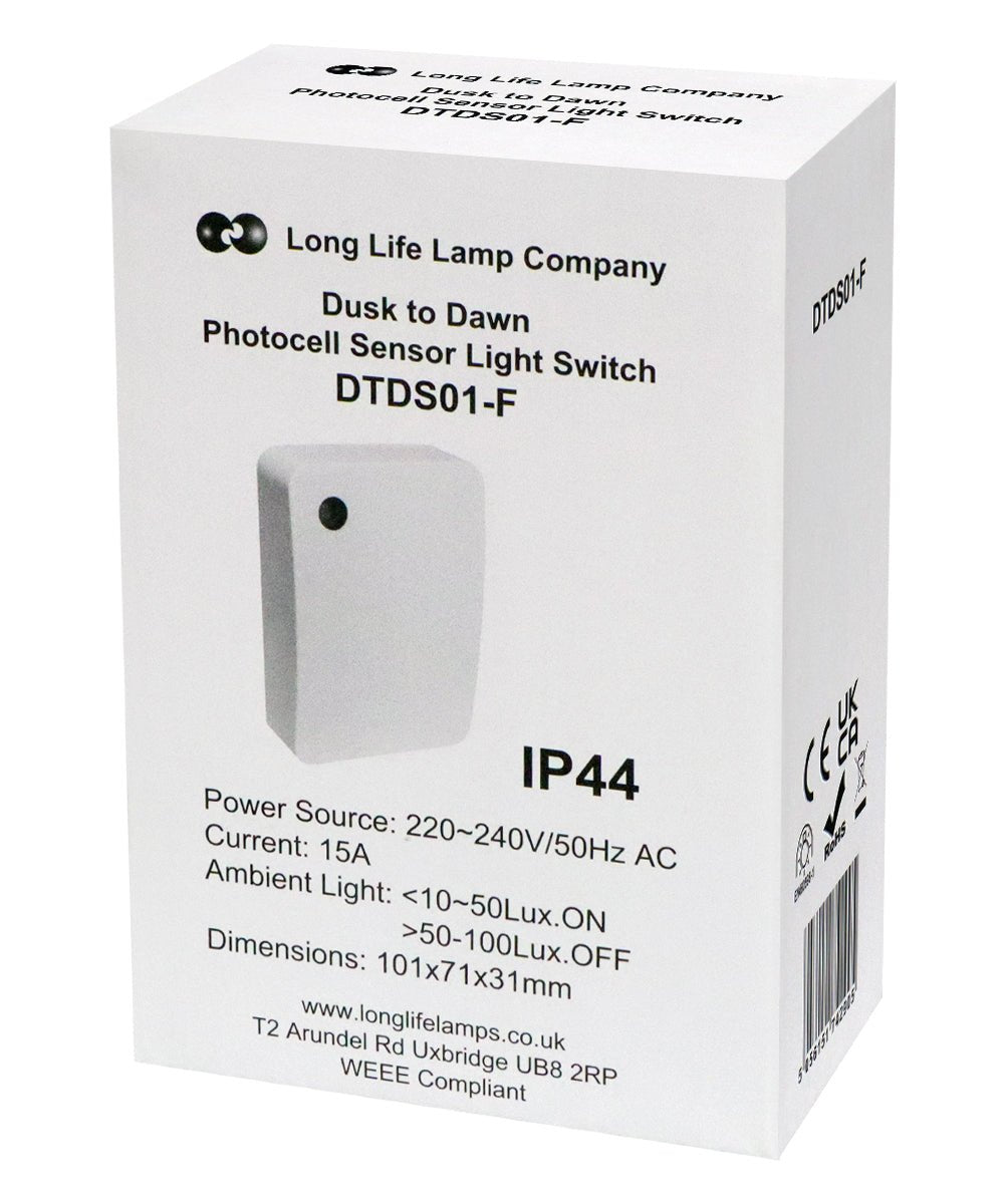 Outdoor Dusk to Dawn Photocell Sensor Light Switch IP44 - Energy Light Bulbs - Free delivery on all orders