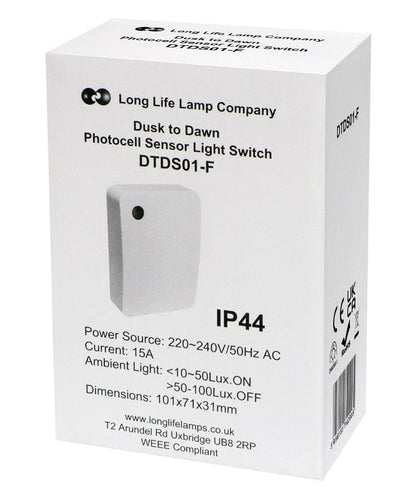 Outdoor Dusk to Dawn Photocell Sensor Light Switch IP44 - Energy Light Bulbs - Free delivery on all orders