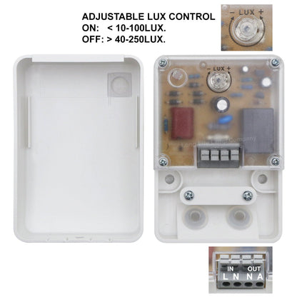 Outdoor Dusk to Dawn Photocell Sensor Light Switch IP44 - Energy Light Bulbs - Free delivery on all orders