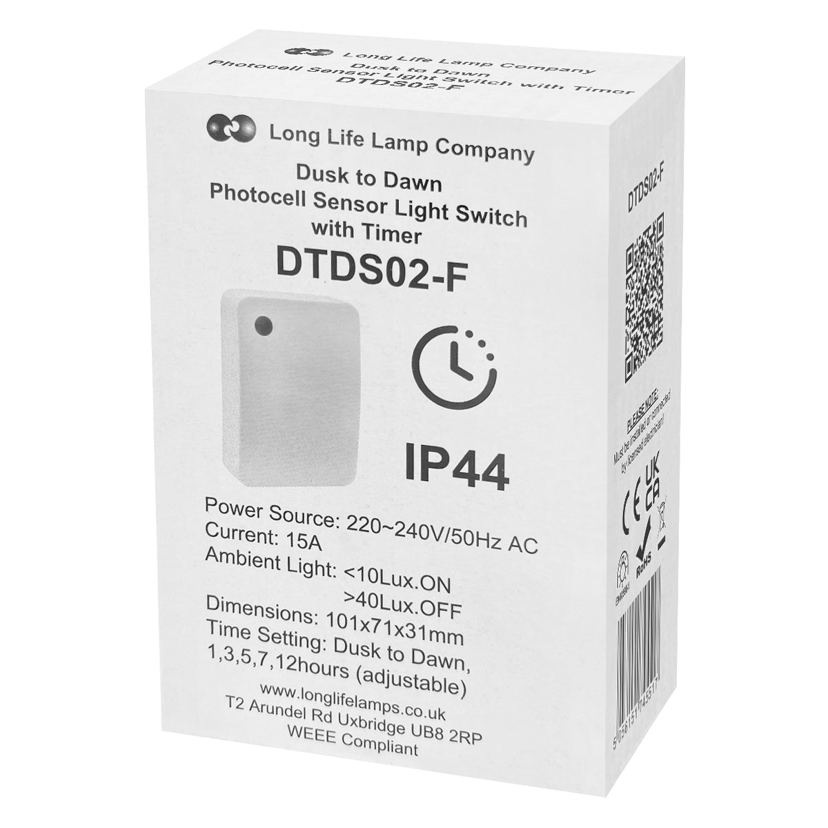 Outdoor Dusk to Dawn Photocell Sensor Light Switch with Timer IP44 - Energy Light Bulbs - Free delivery on all orders
