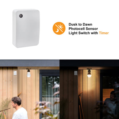 Outdoor Dusk to Dawn Photocell Sensor Light Switch with Timer IP44 - Energy Light Bulbs - Free delivery on all orders