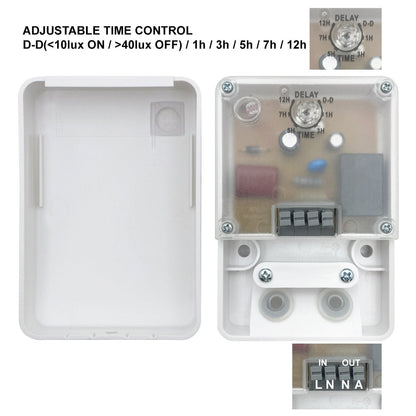 Outdoor Dusk to Dawn Photocell Sensor Light Switch with Timer IP44 - Energy Light Bulbs - Free delivery on all orders
