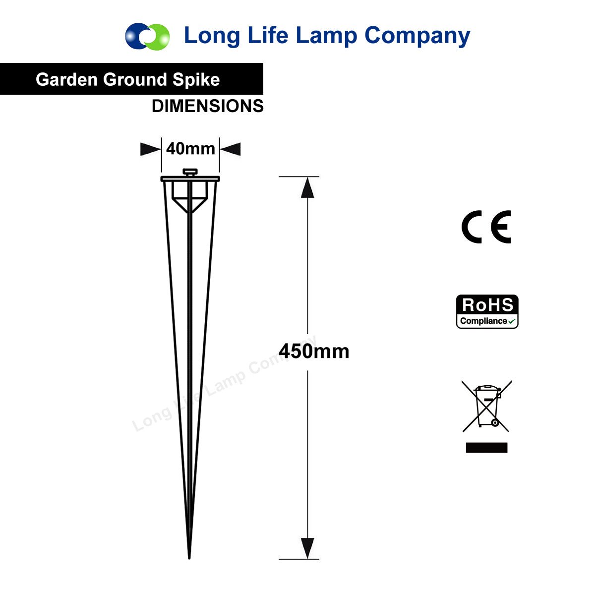 Outdoor Flood Light Spike 450mm Long Aluminum for Ground Mounting - Energy Light Bulbs - Free delivery on all orders