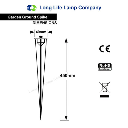 Outdoor Flood Light Spike 450mm Long Aluminum for Ground Mounting - Energy Light Bulbs - Free delivery on all orders