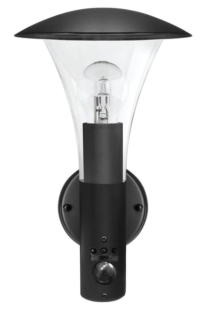 Outdoor Garden Black Finish Stainless Steel PIR Wall Light IP44 - Energy Light Bulbs - Free delivery on all orders