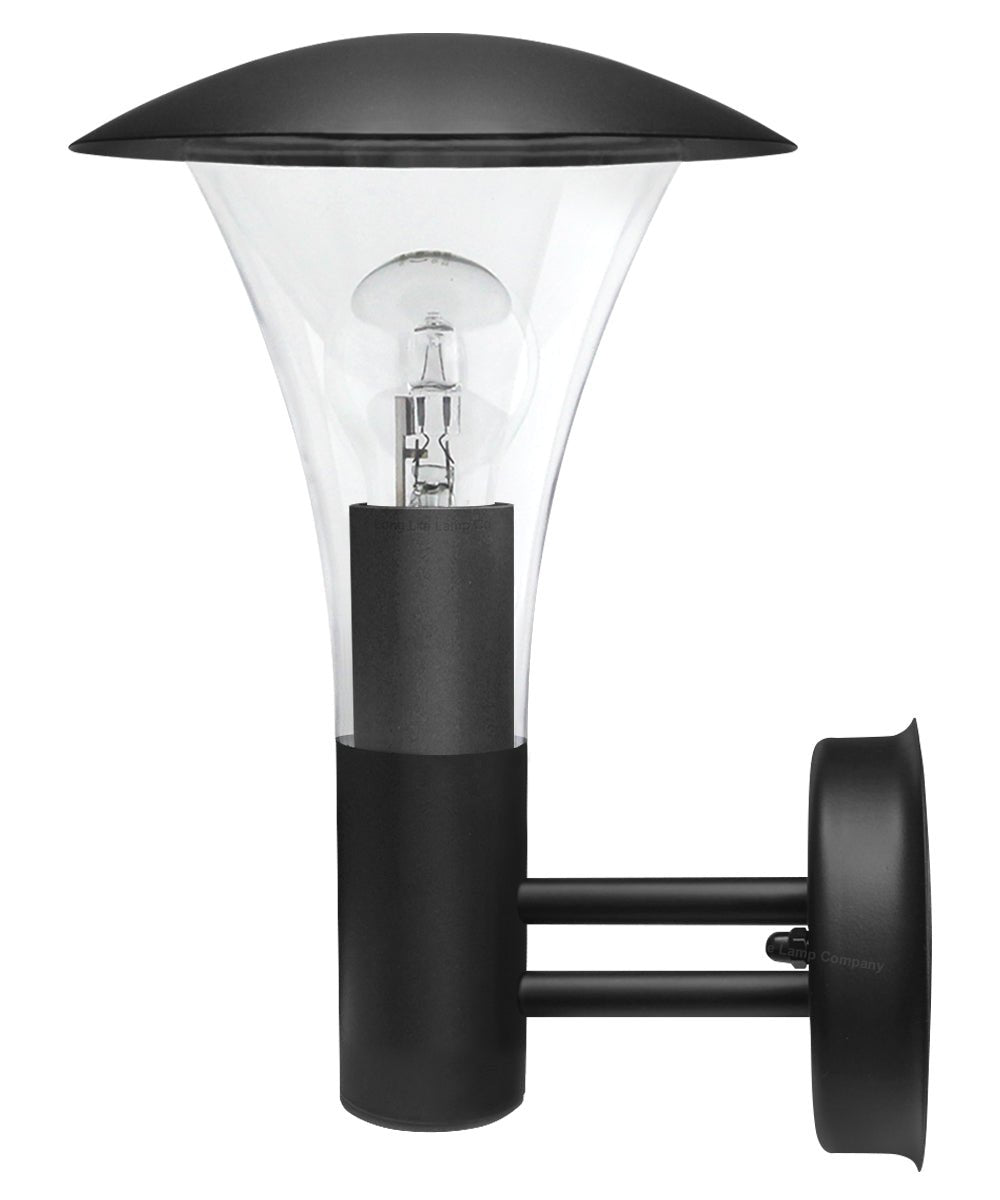 Outdoor Garden Black Finish Stainless Steel Security Wall Light IP44 - Energy Light Bulbs - Free delivery on all orders