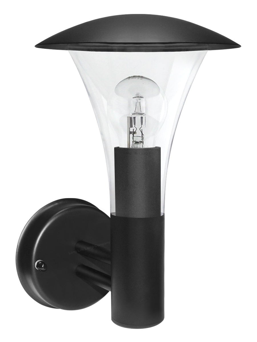 Outdoor Garden Black Finish Stainless Steel Security Wall Light IP44 - Energy Light Bulbs - Free delivery on all orders
