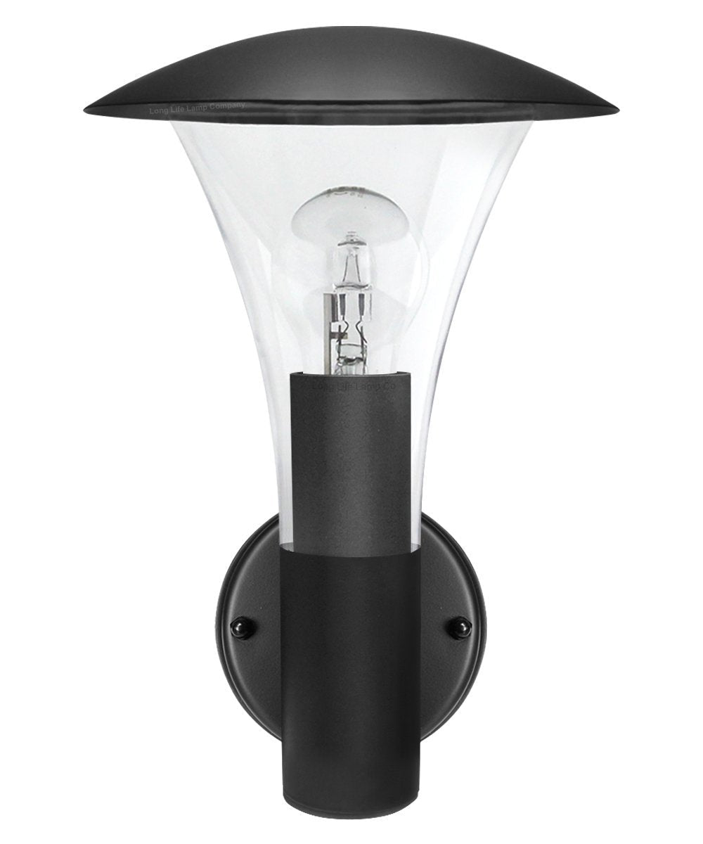 Outdoor Garden Black Finish Stainless Steel Security Wall Light IP44 - Energy Light Bulbs - Free delivery on all orders