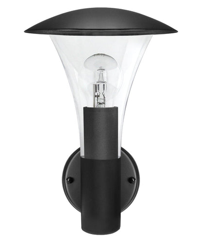 Outdoor Garden Black Finish Stainless Steel Security Wall Light IP44 - Energy Light Bulbs - Free delivery on all orders