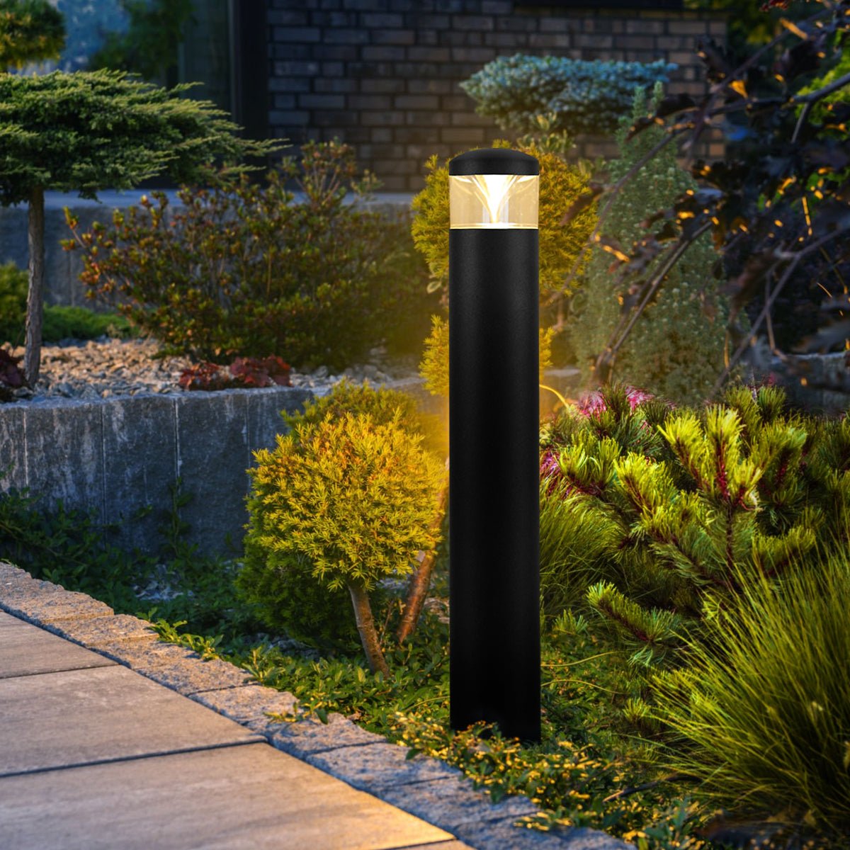 Outdoor Garden LED Bollard Ground Spike Light Black IP54 Warm White or Cool White - Energy Light Bulbs - Free delivery on all orders