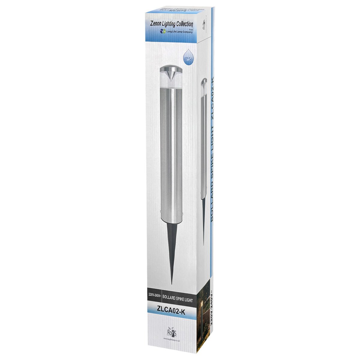 Outdoor Garden LED Bollard Ground Spike Light Stainless Steel IP54 Warm White or Cool White - Energy Light Bulbs - Free delivery on all orders