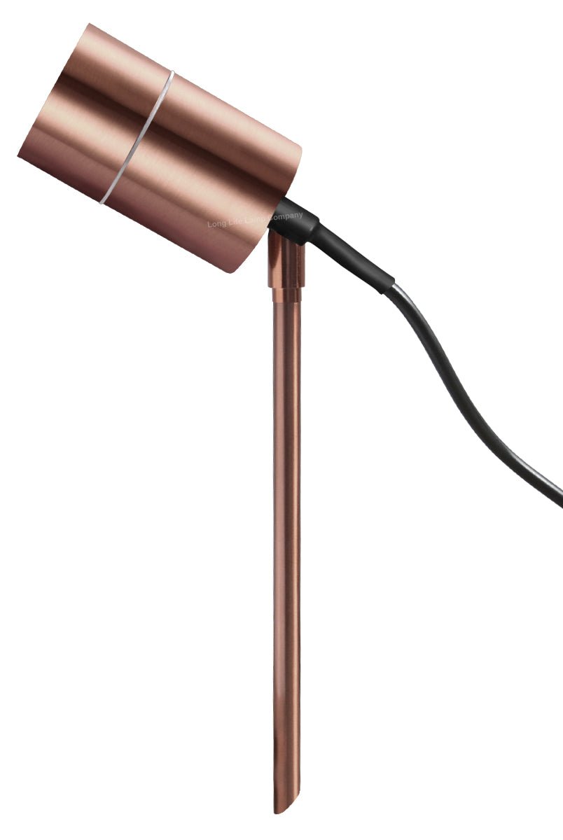 Outdoor Garden Spike Light Adjustable Stainless Steel Copper Finish - Energy Light Bulbs - Free delivery on all orders