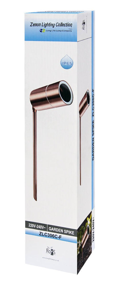 Outdoor Garden Spike Light Adjustable Stainless Steel Copper Finish - Energy Light Bulbs - Free delivery on all orders
