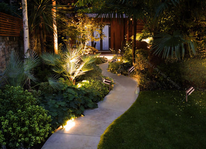 Outdoor Garden Spike Light Adjustable Stainless Steel Copper Finish - Energy Light Bulbs - Free delivery on all orders