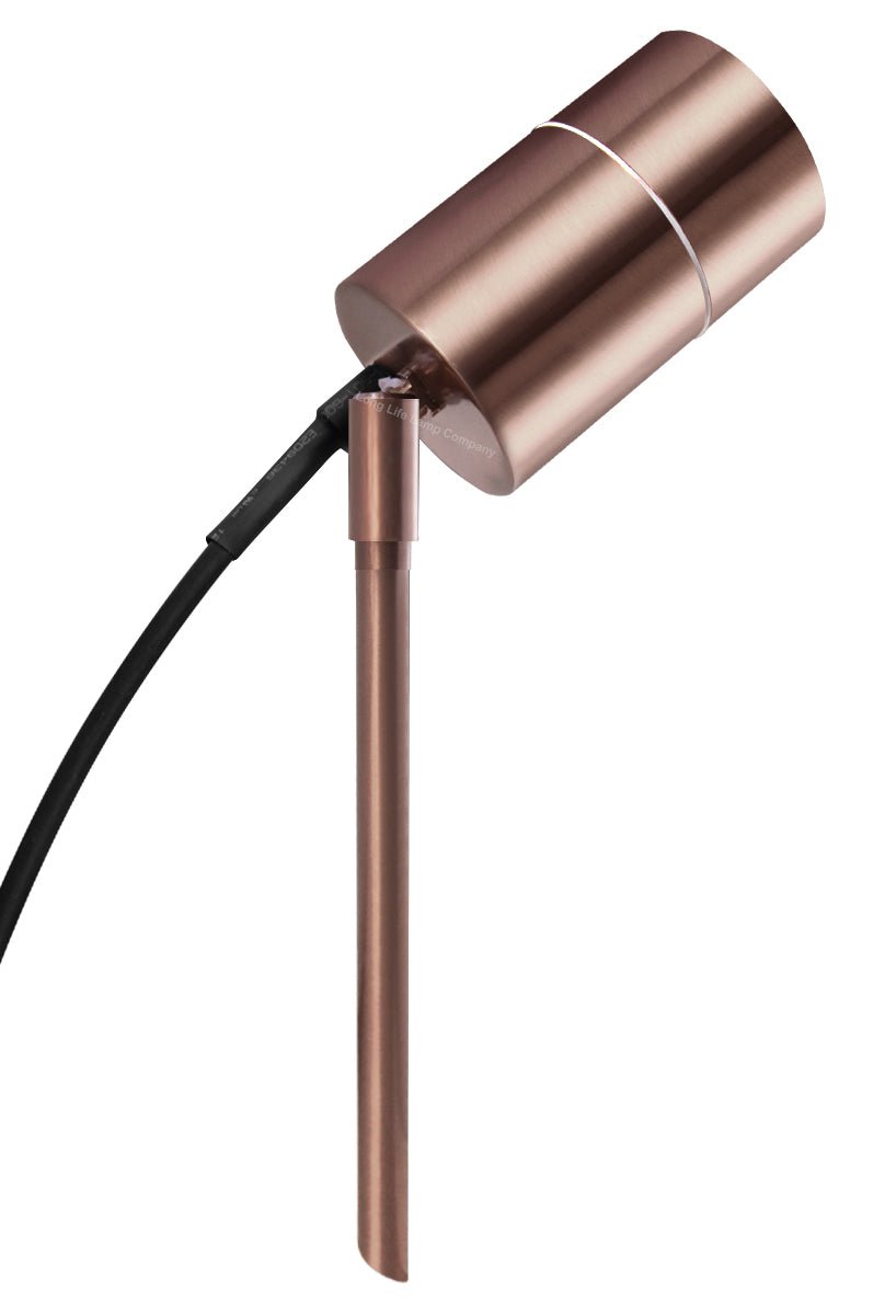Outdoor Garden Spike Light Adjustable Stainless Steel Copper Finish - Energy Light Bulbs - Free delivery on all orders