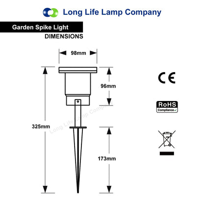 Outdoor Garden Spike Light ZLC01BS - Energy Light Bulbs - Free delivery on all orders